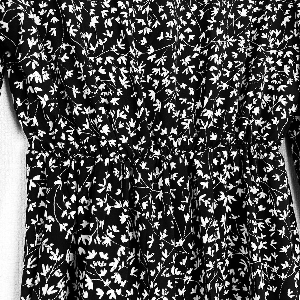 残りわずか Mレディース ワンピース ロング スカート 花柄 ペプラム 黒 ロングワンピース ドレス 大人可愛い