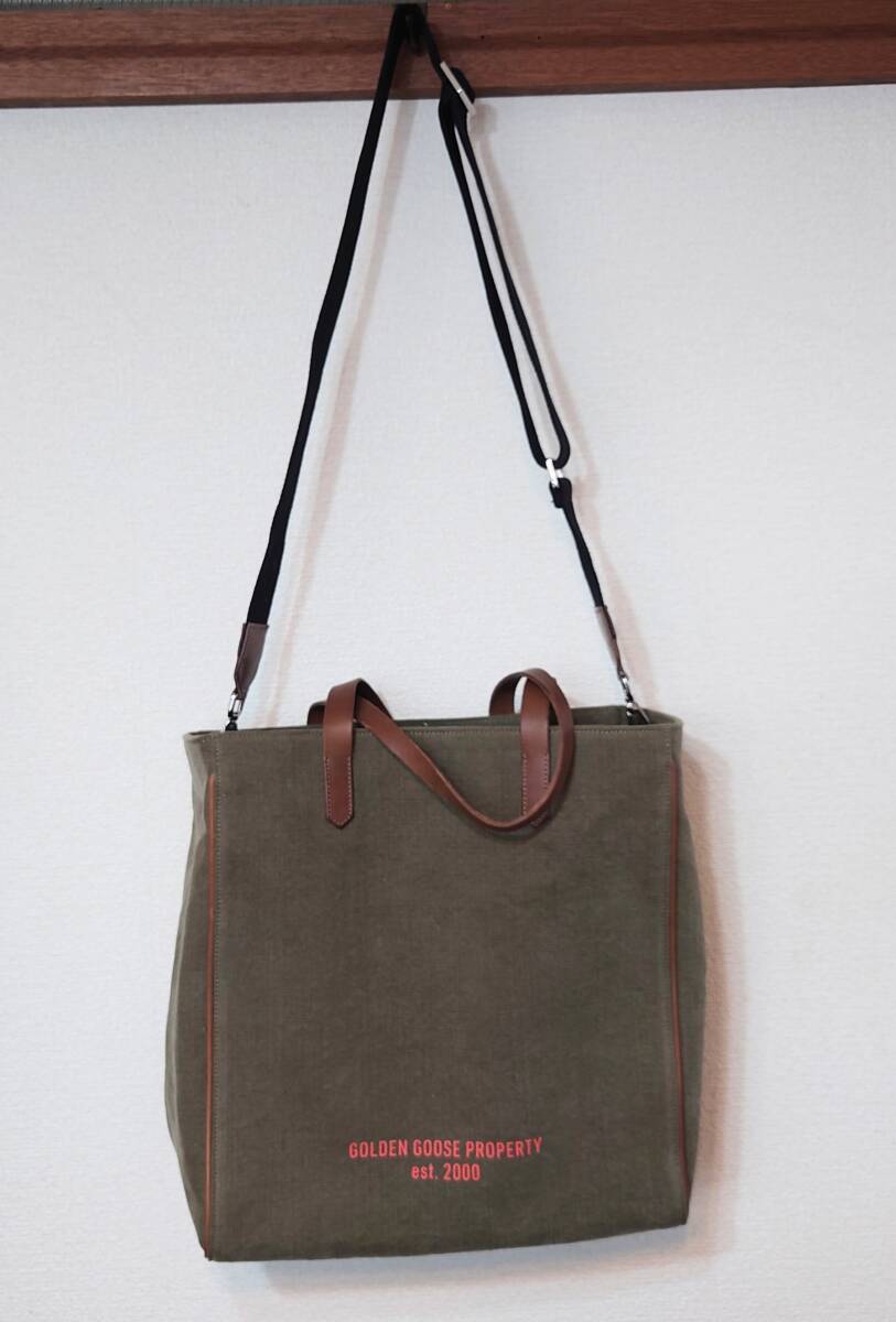 美品 ドゥーズィエムクラス取扱 Golden Goose ゴールデングース California Property Bag キャンバス トートバッグ ショルダーバッグ TP_画像5