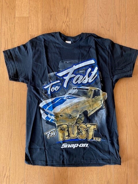 snap‐on スナップオン Tシャツ ブラック Ｍサイズ 青 TOO FASTの画像1