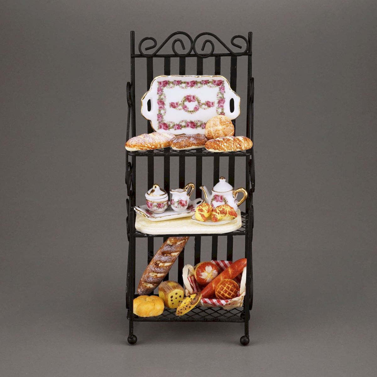  miniature roita- porcelain Baker z rack RP1471-0 doll house for 