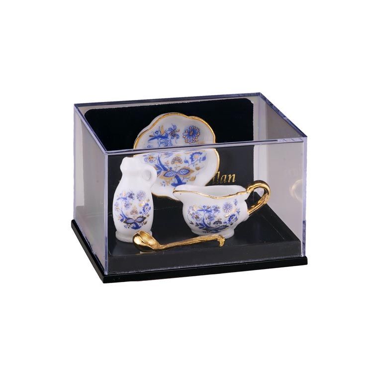  miniature roita- porcelain butter & oil set Gold oni on RP1406-5 doll house for 
