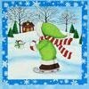 雪遊びの子供たち クリスマスピローパネル/ブルー SSI2415 110*60 シーティング コットン 未完成品_画像1