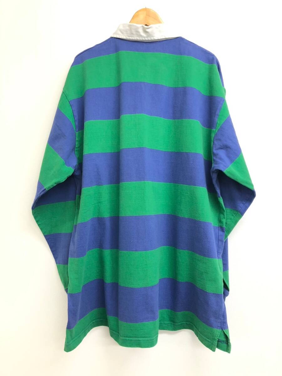 □POLO SPORT RALPH LAUREN ラガーシャツ XL 緑×青 ポロスポーツ ラルフローレン メンズ 複数落札同梱OK B240417-5の画像2
