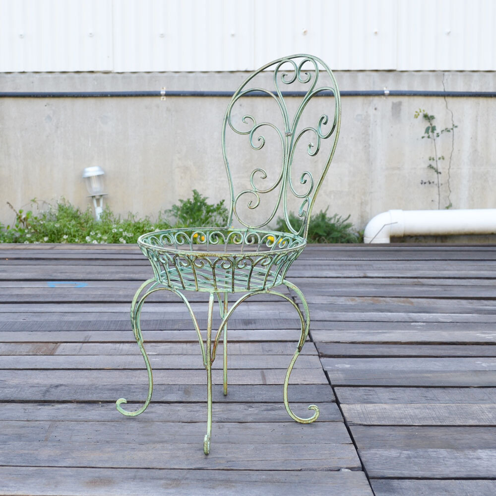  chair planter stand green iron stand for flower vase chair type 