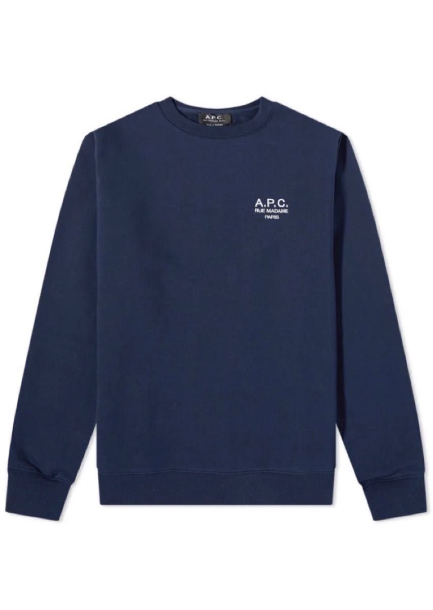 A.P.C. Rider スウェット　S 刺繍ロゴ　マリン　アーペーセー APC 日本製　コットン