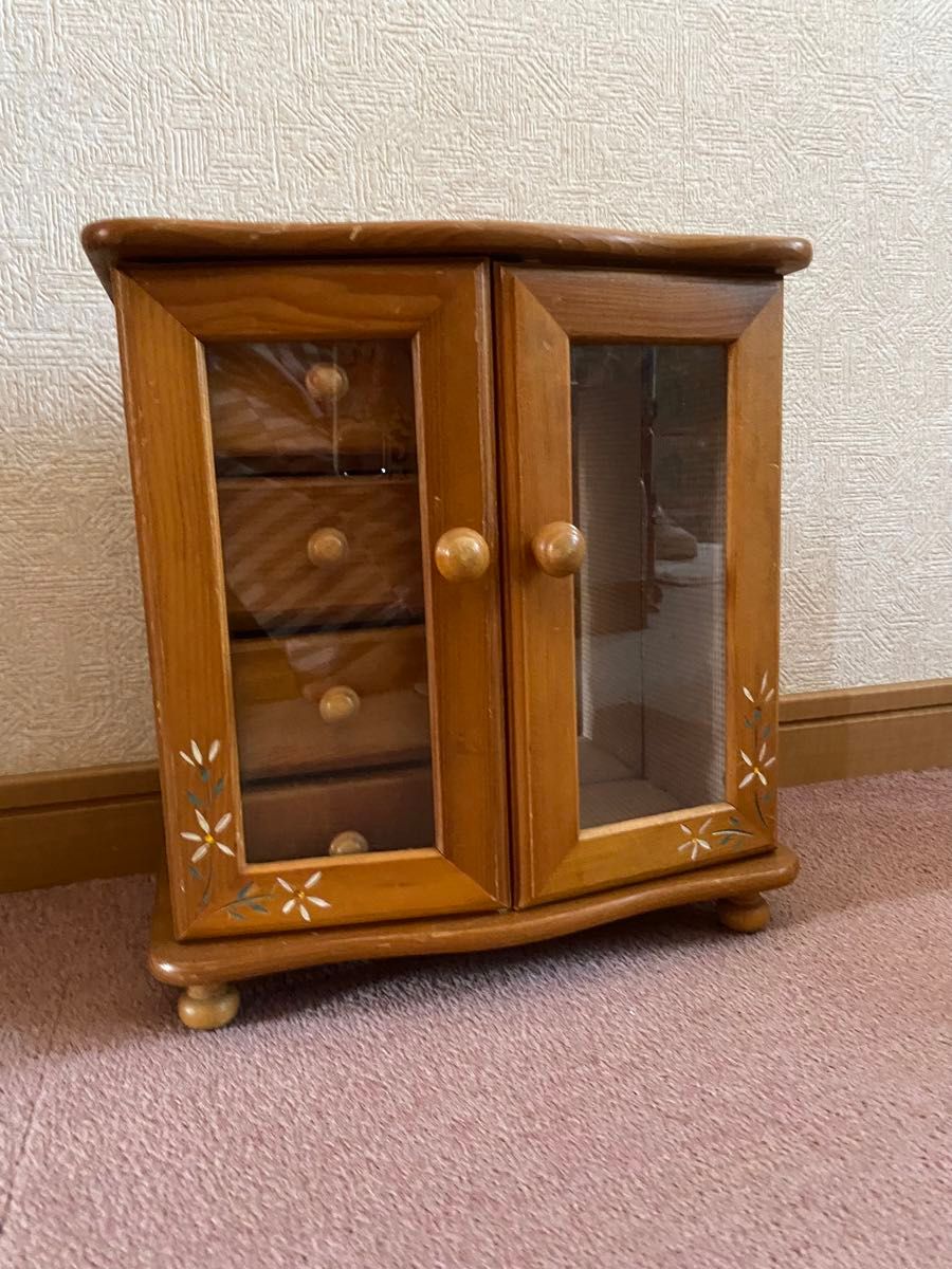 昭和レトロ 木製 ジュエリーボックス アクセサリー 小物 メイク 昭和レトロ 木製 ジュエリーボックス アクセサリー 小物 メイク