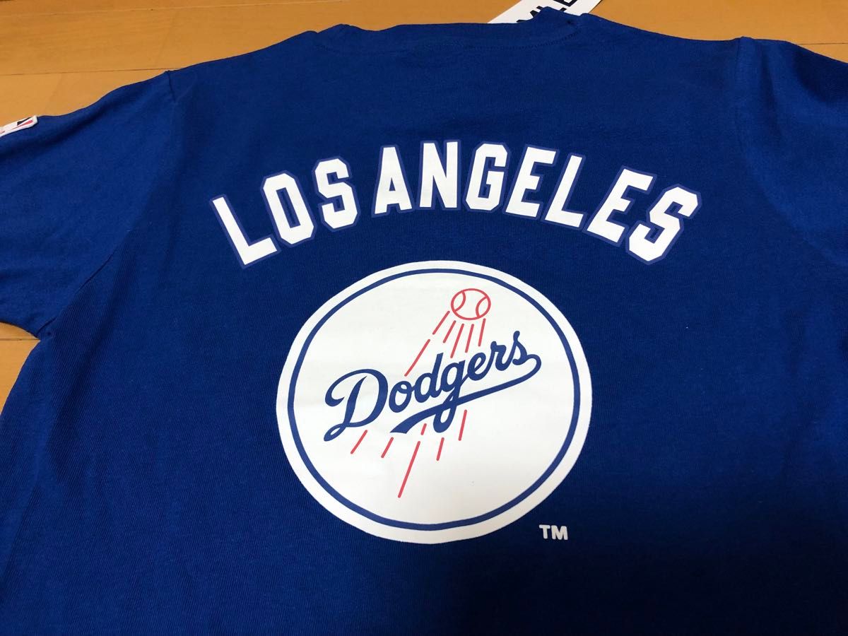 新品のロサンゼルス ドジャースの半袖Tシャツ サイズ140、大谷翔平 メジャー 応援グッズ、ブルー、LA、大リーグ