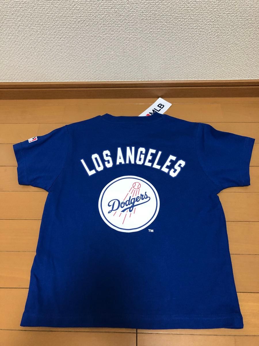 新品のロサンゼルス ドジャースの半袖Tシャツ サイズ160、大谷翔平 メジャー 応援グッズ、ブルー、LA、大リーグ