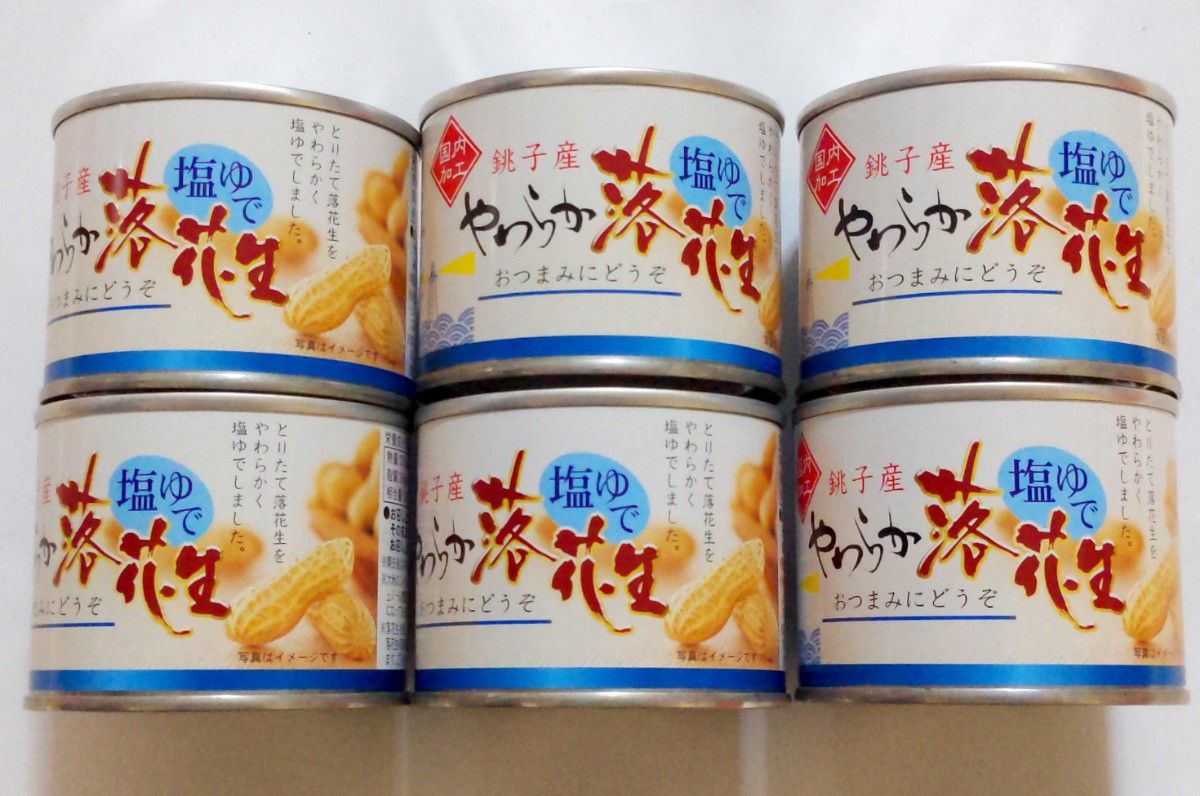 おつまみに やわらか 塩ゆで落花生 千葉県銚子産 100g×6缶 おつまみに やわらか 塩ゆで落花生 千葉県銚子産 100g×6缶