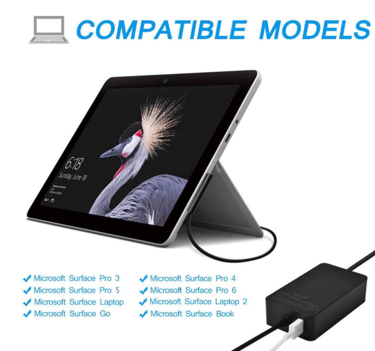 Surface 充電器 Surface Pro充電器65W Surface Pro3/4/5/6/7/X/8対応、Surface Laptop4/3/2/1、Surface Go3/2/1、Surface65W/36W/24W対応の画像5