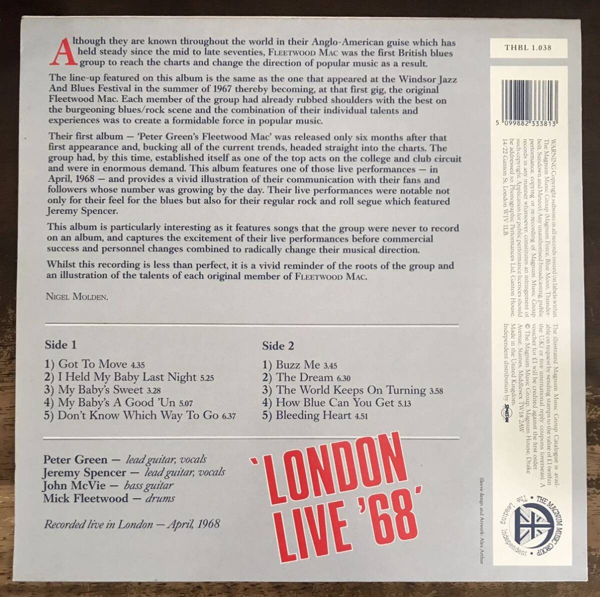 ■FLEETWOOD MAC ■フリートウッドマック■London Live ‘68 / 2LP / Recorded live in London April 1968 / Very Rare / 歴史的名盤 / レ_画像2