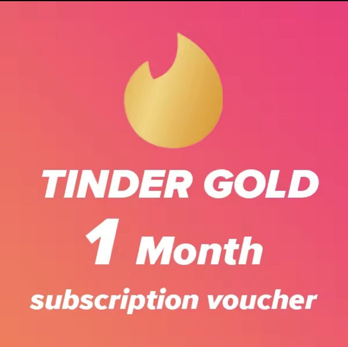 Tinder : Gold 1 month subscription ティンダーゴールド一カ月分の画像1