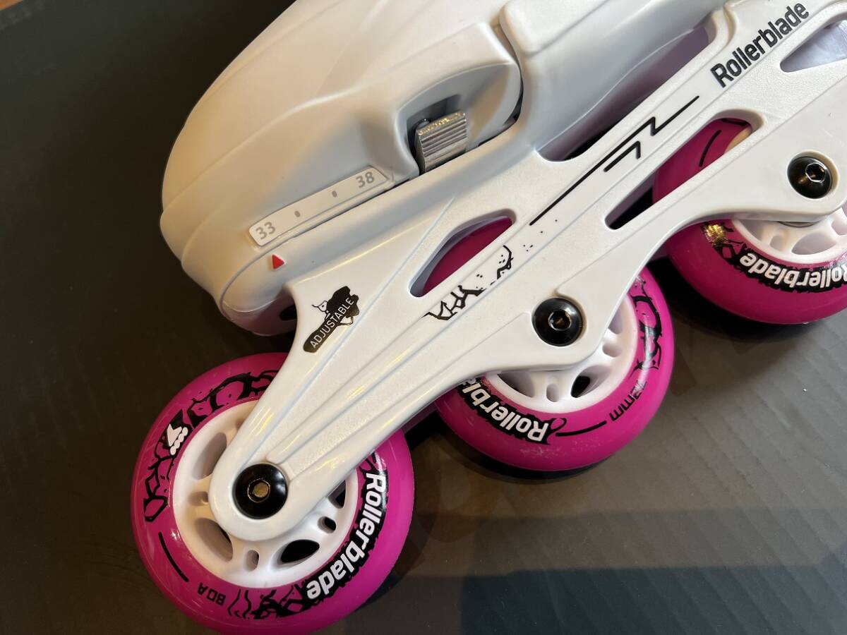  новый товар! не использовался товар!NEW модель Junior роликовые коньки [ROLLERBLADE FURY COMBO White/pink 23.0.-26.0.] размер регулировка OK!