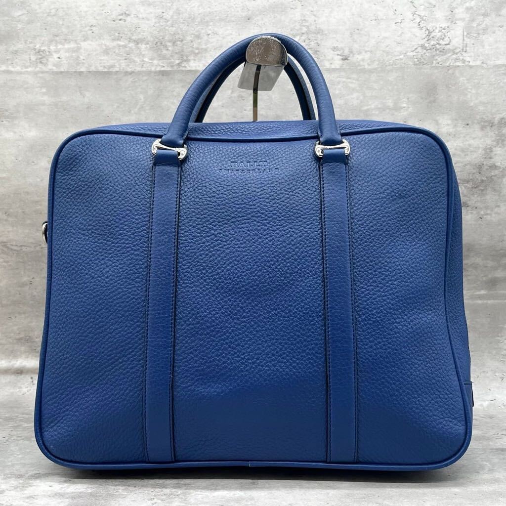 [ близко год модели / прекрасный товар ]1 иен BALLY Bally портфель портфель рука 2way A4 PC мужской кожа наклонный .. синий blue редкий цвет 