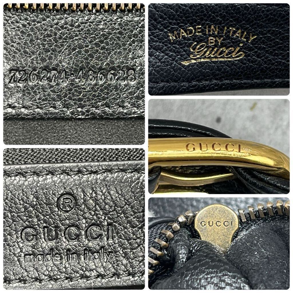 【現行品/美品】GUCCI グッチ アフロディーテ ハンドバッグ ショルダーバッグ 2way ソフトレザー ゴールド金具 ブラック 黒 ミディアム_画像9