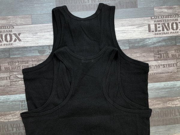  tag equipped!ARVORE PLANO men's rib tank top 2 point set set sale shape different large size LL black cotton 