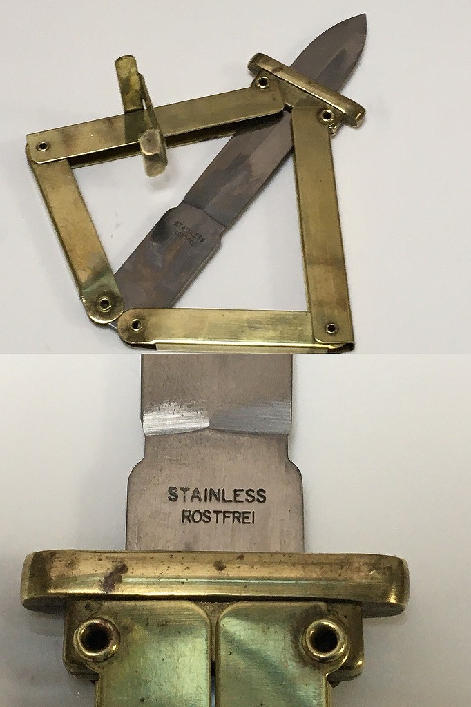  ROSTFREI ロストフライ GERMAN KNIFE ステンレス製 同型3本 可変式 ヴィンテージナイフ 刃渡り9.5ｃｍ アウトドア ポケットナイフの画像10