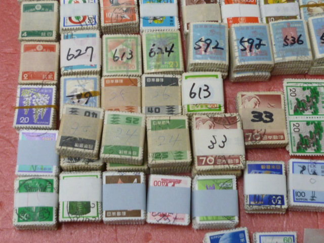 日本切手　普通・記念　100枚束・束崩れ　約25700枚　使用済_画像4