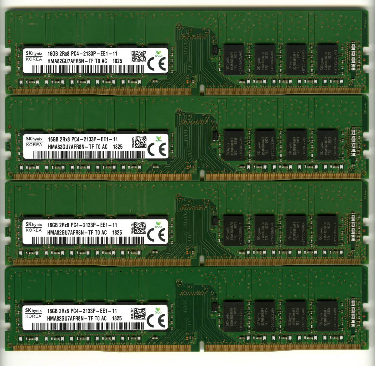 【ECC UDIMM】DDR4-2133、16GBの4枚セットで64GB、中古　SKhynix　 ECC Unbuffered　　Z240で動作確認済み　1825-2_ECC Unbuffered(ECC UDIMM)です。