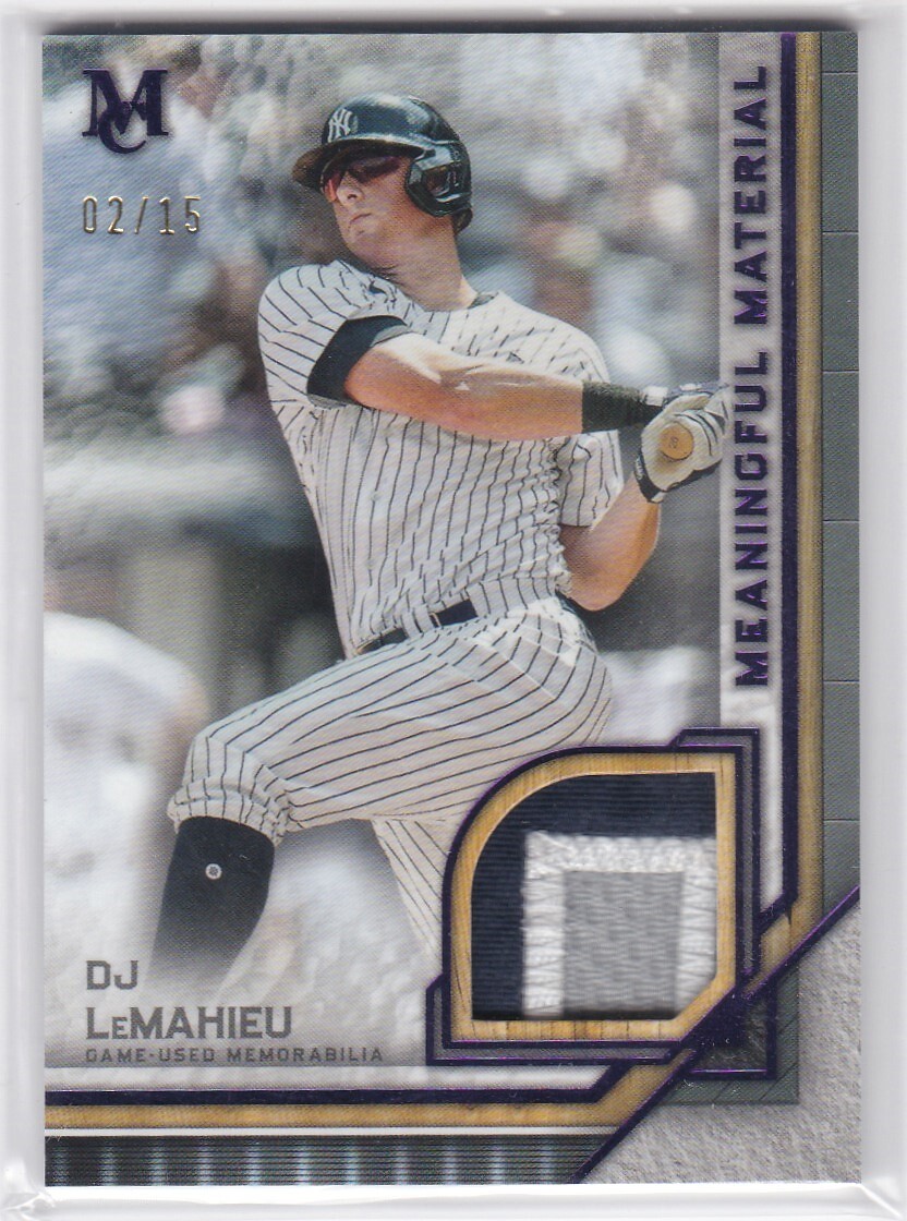 15枚限定! DJ LEMAHIEU (YANKEES) 2023 TOPPS MUSEUM COLLECTION MEANINGFUL MATERIAL RELIC PATCH AMETHYST PARALLEL (#/15)_画像1