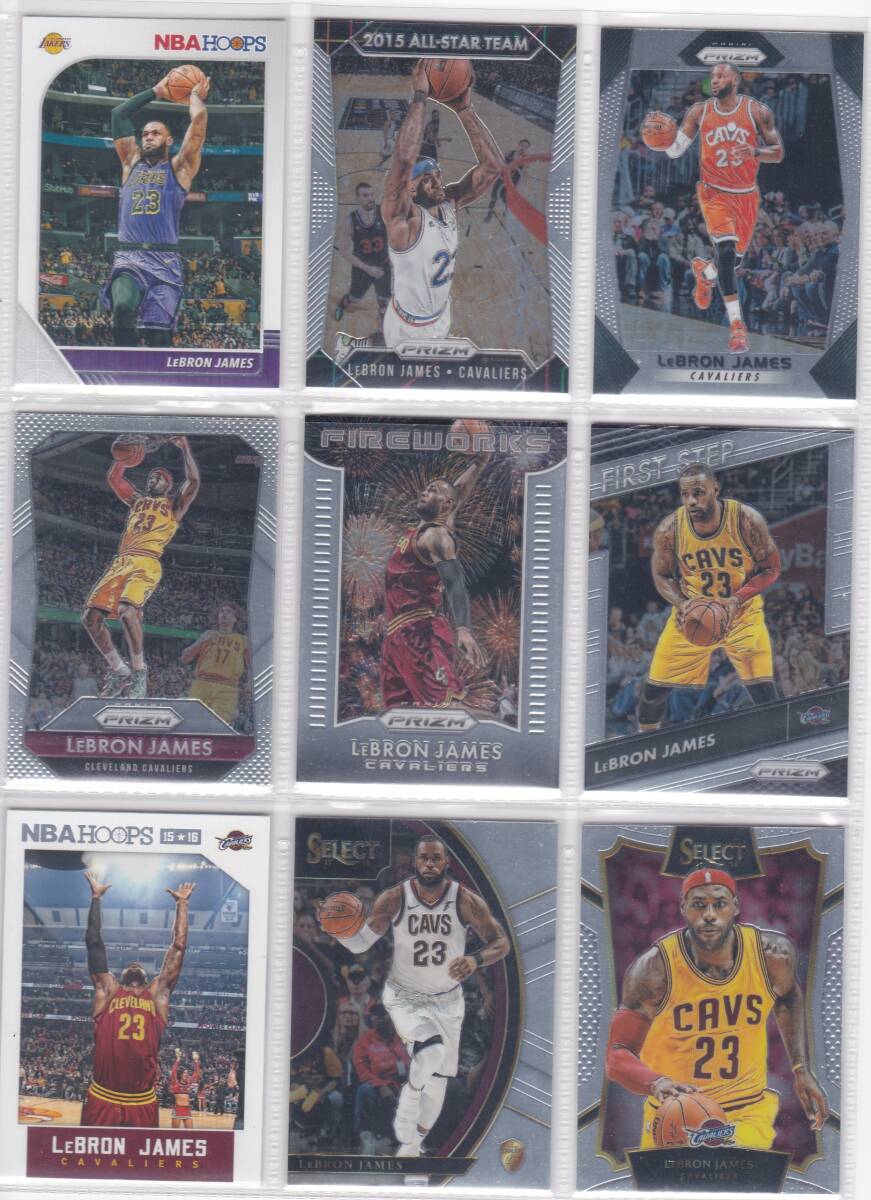 9枚セット! LEBRON JAMES (CAVALIERS/LAKERS) PANINI BASKETBALL CARDSの画像1