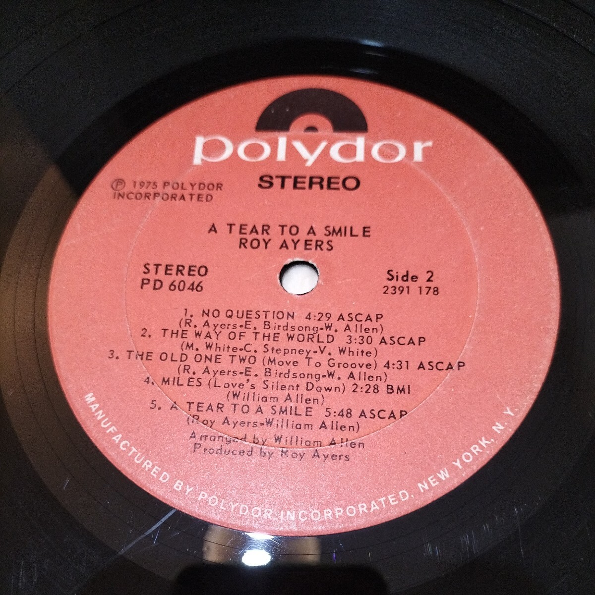 ファンク・レアグルーブ輸入中古盤レコード Roy Ayers Ubiquity A tears to a smile US盤 Rare Groove Soul 米盤PD6046 LP ロイ・エアーズの画像4