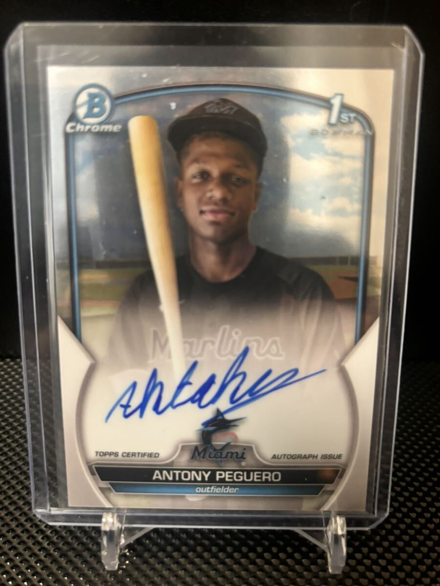 2023 Topps Bowman Chrome Antony Peguero 直書きサイン AUTO 1st Bowmanの画像1