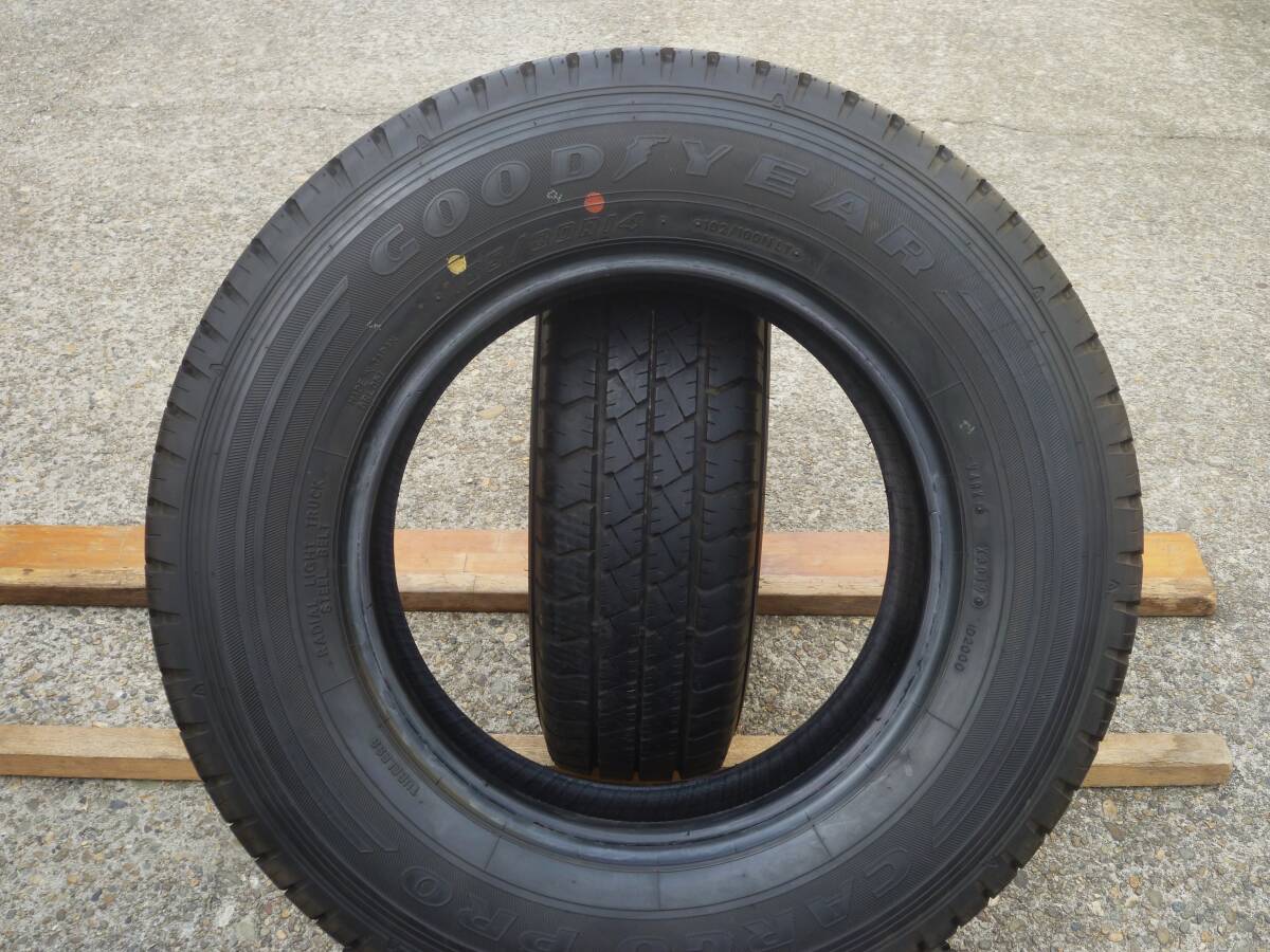 ●買得 グッドイヤー カーゴプロ １８５/８０Ｒ１４ １０２/１００Ｎ ＬＴタイヤ１９年製９分山中古２本売り切り！の画像2