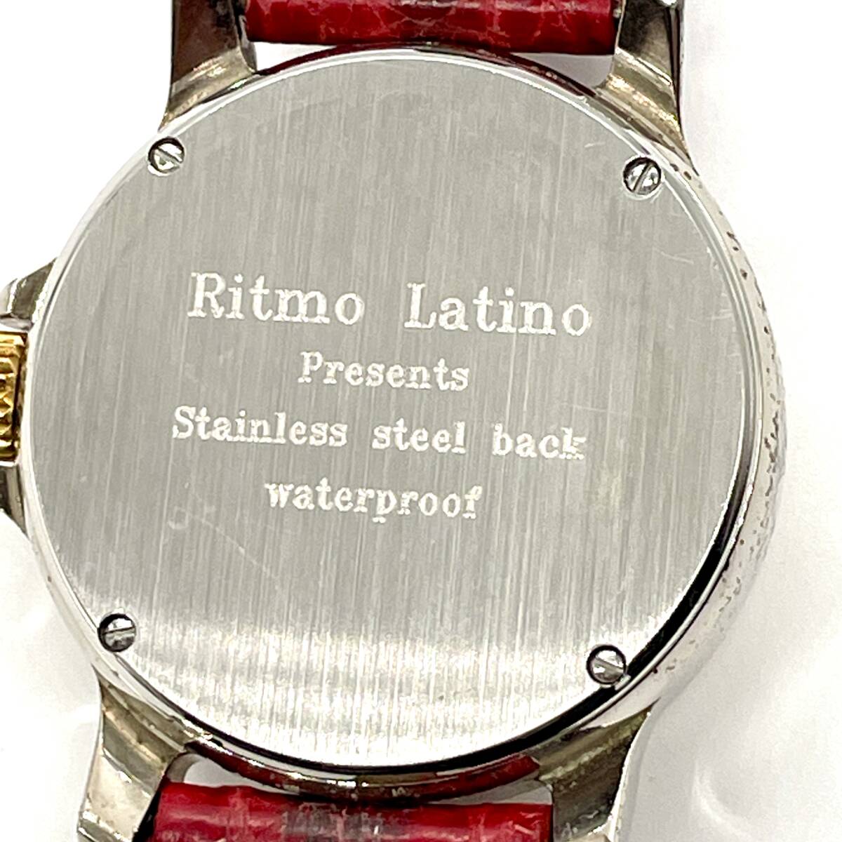 稼働品 希少 Ritmo Latino リトモラティーノ LUNA ルーナ DMLB85GS トリプルカレンダー ムーンフェイズ ドームガラス レッド レザーベルト の画像8