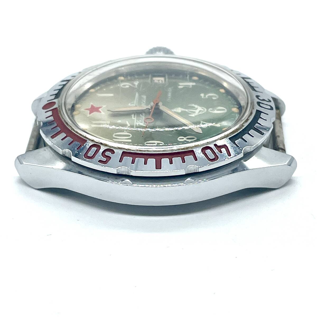 【ジャンク】稼働品 BOCTOK ボストーク コマンダスキー 手巻き 機械式 腕時計 デイト アナログ ウォッチ ロシア ソ連 の画像7