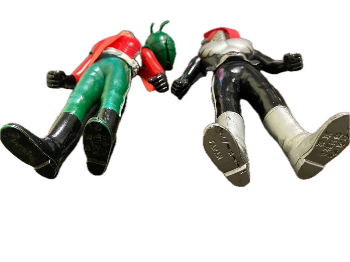 当時物 ポピー 仮面ライダー ソフビ 2体セット スカイライダー面 当時物 ポピー 仮面ライダー ソフビ 2体セット スカイライダー面