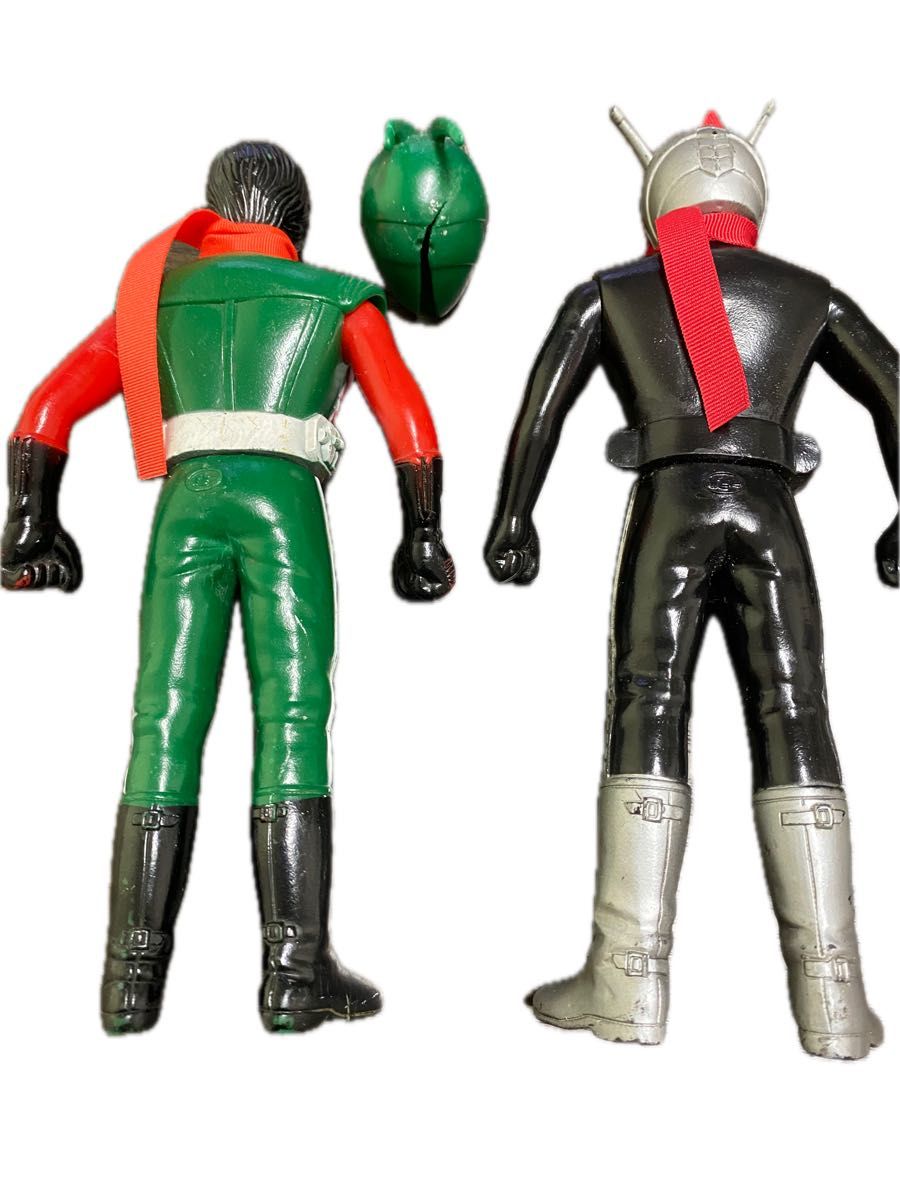 当時物 ポピー 仮面ライダー ソフビ 2体セット スカイライダー面 当時物 ポピー 仮面ライダー ソフビ 2体セット スカイライダー面