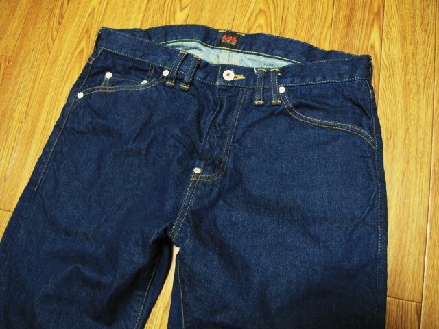 日本製 THE UNION THE OVERALLS 1st DENIM 革パッチ股リベ インディゴ デニム パンツ TO00001 W34 ザユニオン_画像3