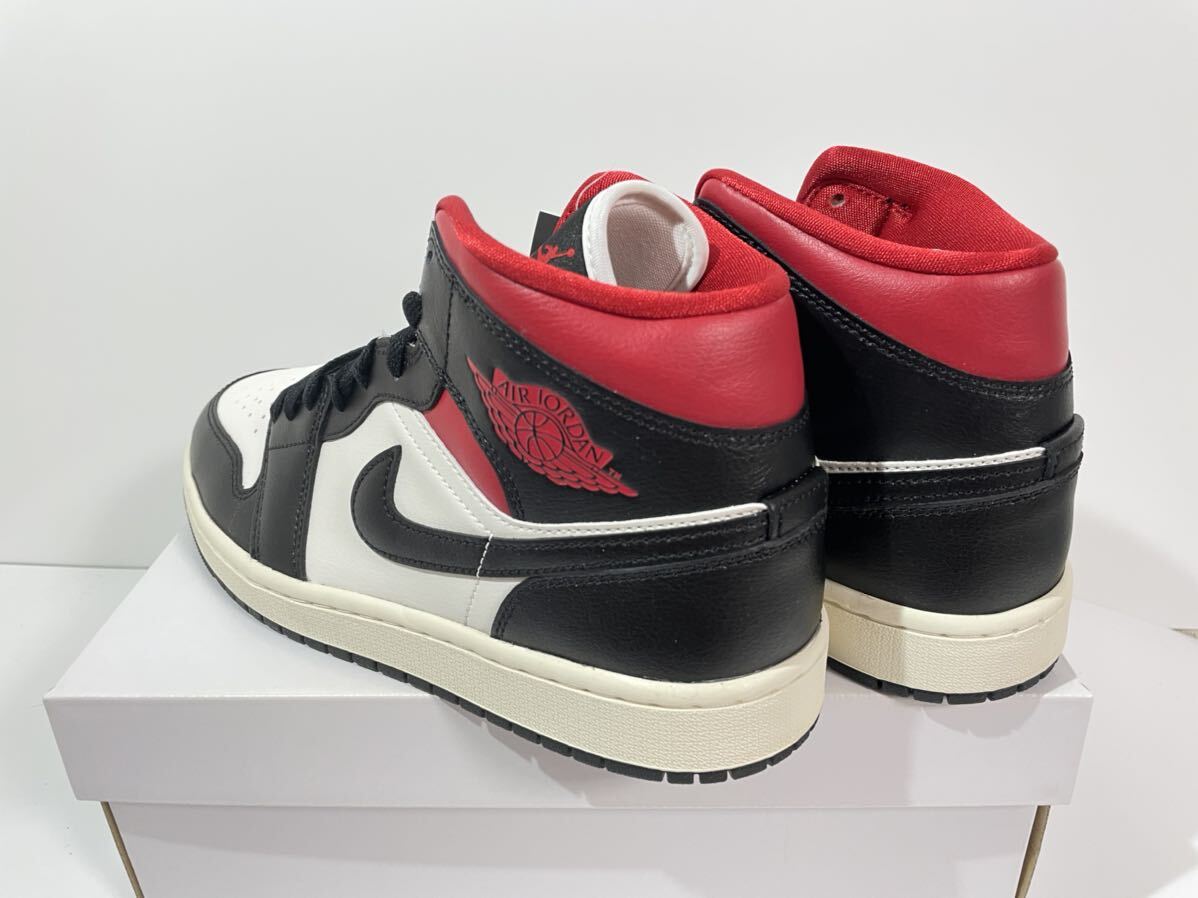 【送料無料】【新品】ウィメンズ27.5㎝　NIKE WMNS AIR JORDAN 1 MID ナイキ ウィメンズ エアジョーダン1 ミッド ブラック/ジムレッド_画像4