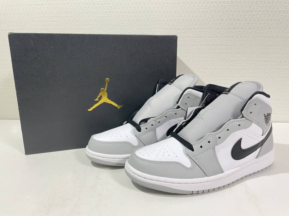 【送料無料】【新品】25cm　Nike Air Jordan1 Mid　Light Smoke Grey/Black-White ナイキ エアジョーダン1 ミッド　ライトスモークグレー