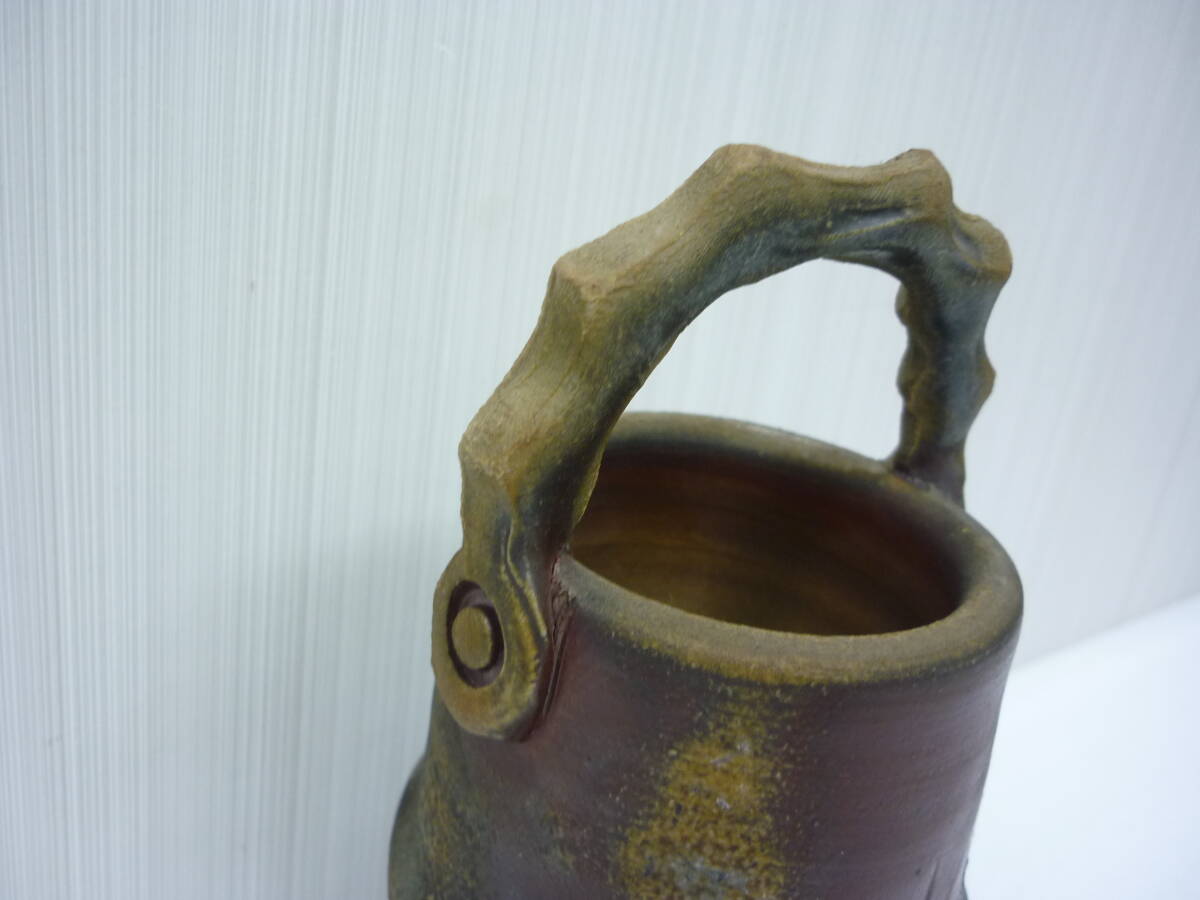  Bizen ... side . kiln flower vase flower inserting vase hand attaching tea ceremony . road tool decoration 