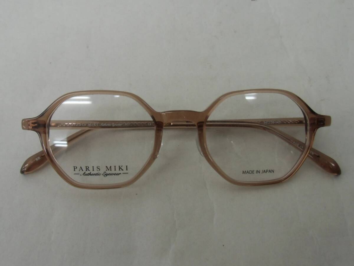 PARIS MIKI パリミキ 眼鏡フレーム 多角形型 46□20-142 ブラウン系 メガネ　美品_画像4