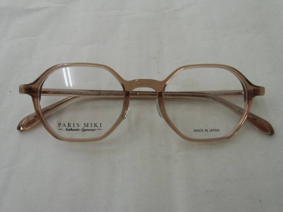 PARIS MIKI パリミキ 眼鏡フレーム 多角形型 46□20-142 ブラウン系 メガネ　美品_画像1