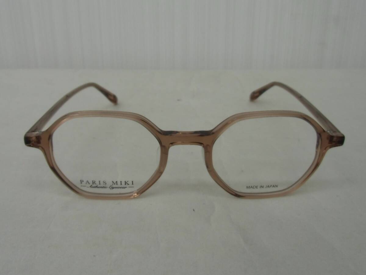 PARIS MIKI パリミキ 眼鏡フレーム 多角形型 46□20-142 ブラウン系 メガネ　美品_画像2