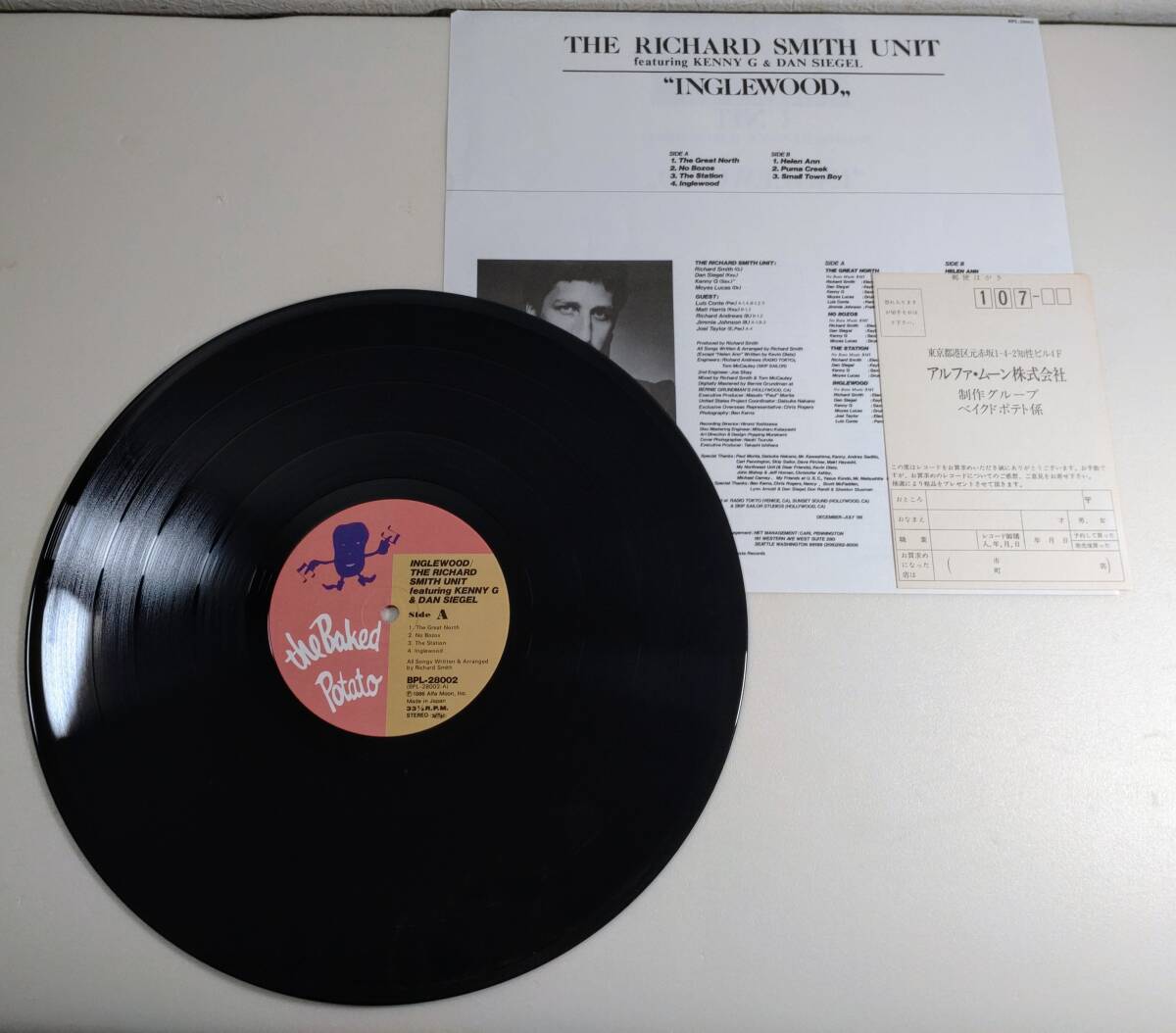  THE RICHARD SMITH UNIT featurring Kenny G&Dan Siegel/INGLEWOOD/リチャード スミス ユニット ケニーG 帯付 日本盤 LP Record レコード_画像3