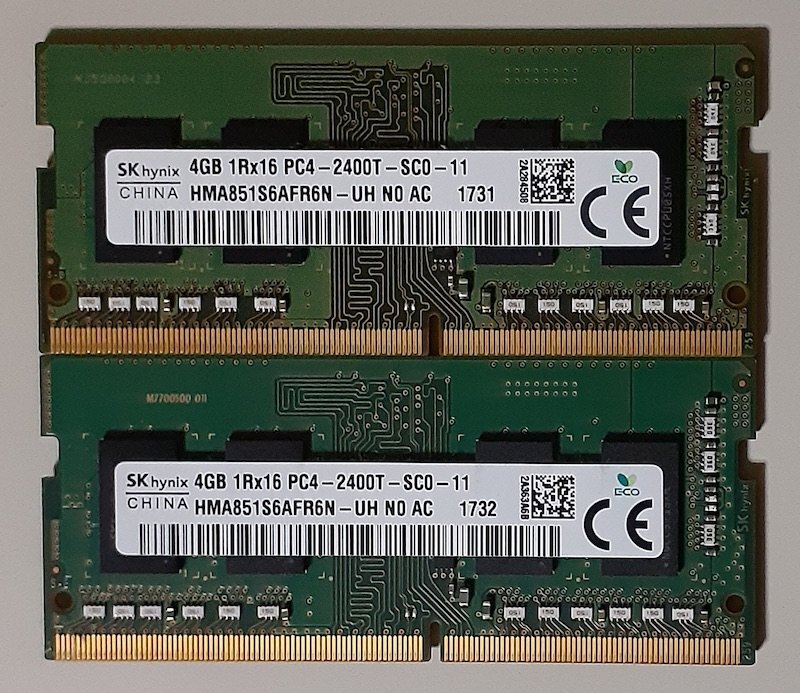 4574 ノート用メモリ PC4-2400T 4GB 2枚 合計8GB SKhynix_画像1