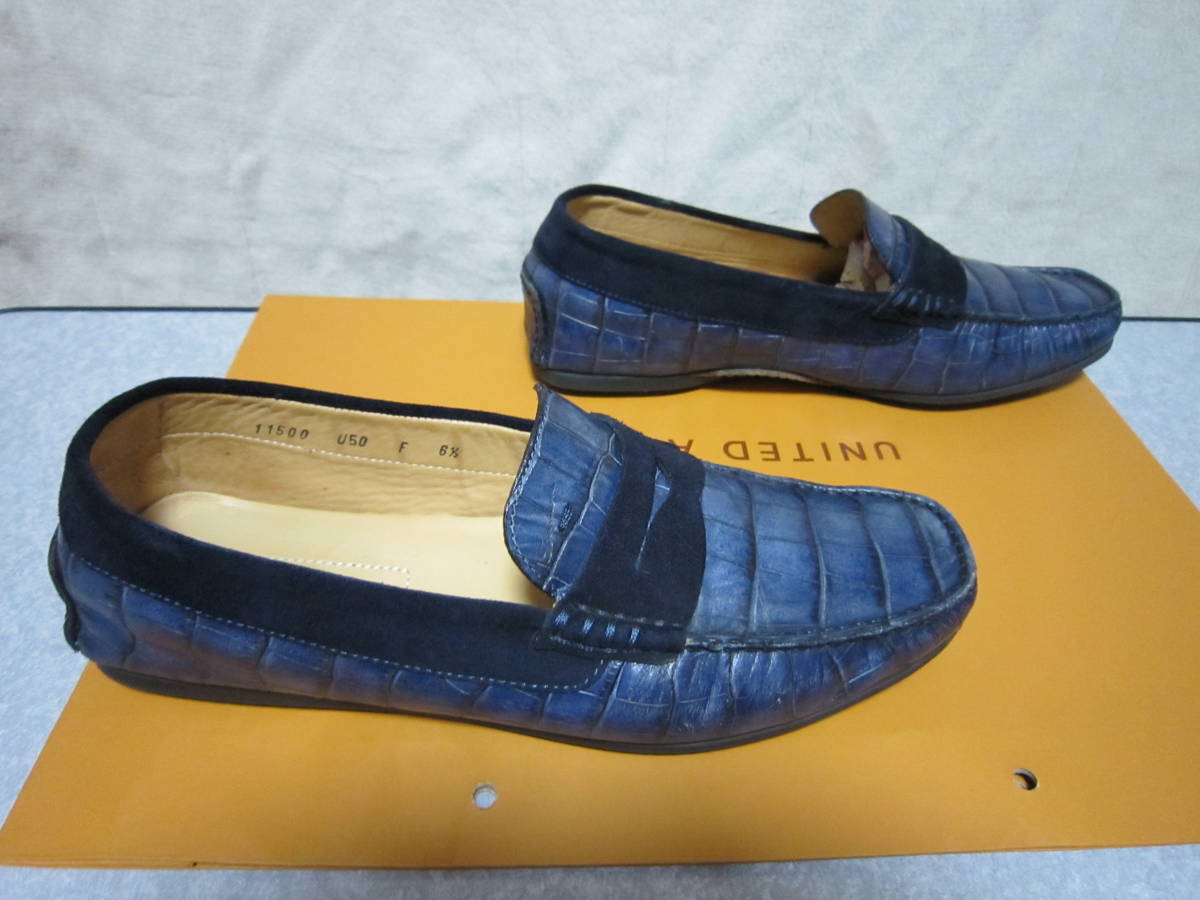 Santoni солнечный to-ni монета Loafer 11500 U50 F размер 6 1/2 Италия производства туфли без застежки черный ko type вдавлено . прекрасный товар 