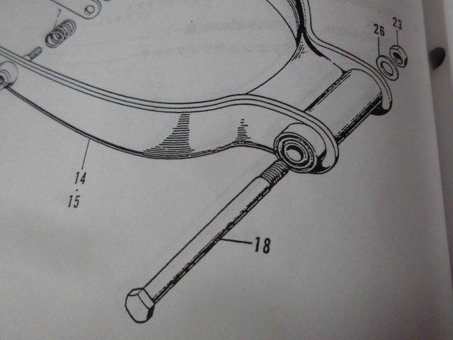 ホンダ純正 ダックス ５０ ７０ スイングアーム ピボットボルト・ワッシャー・ナット ＳＴ５０ ＳＴ７０の画像2