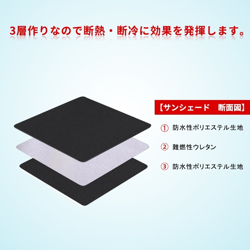 ハイエース 200系 標準 サンシェード 8枚セット カーテン 全窓 目隠し エコドライブ 断熱 遮光 日除け 日よけ 車中泊 旅行 防犯対策 Y928の画像2