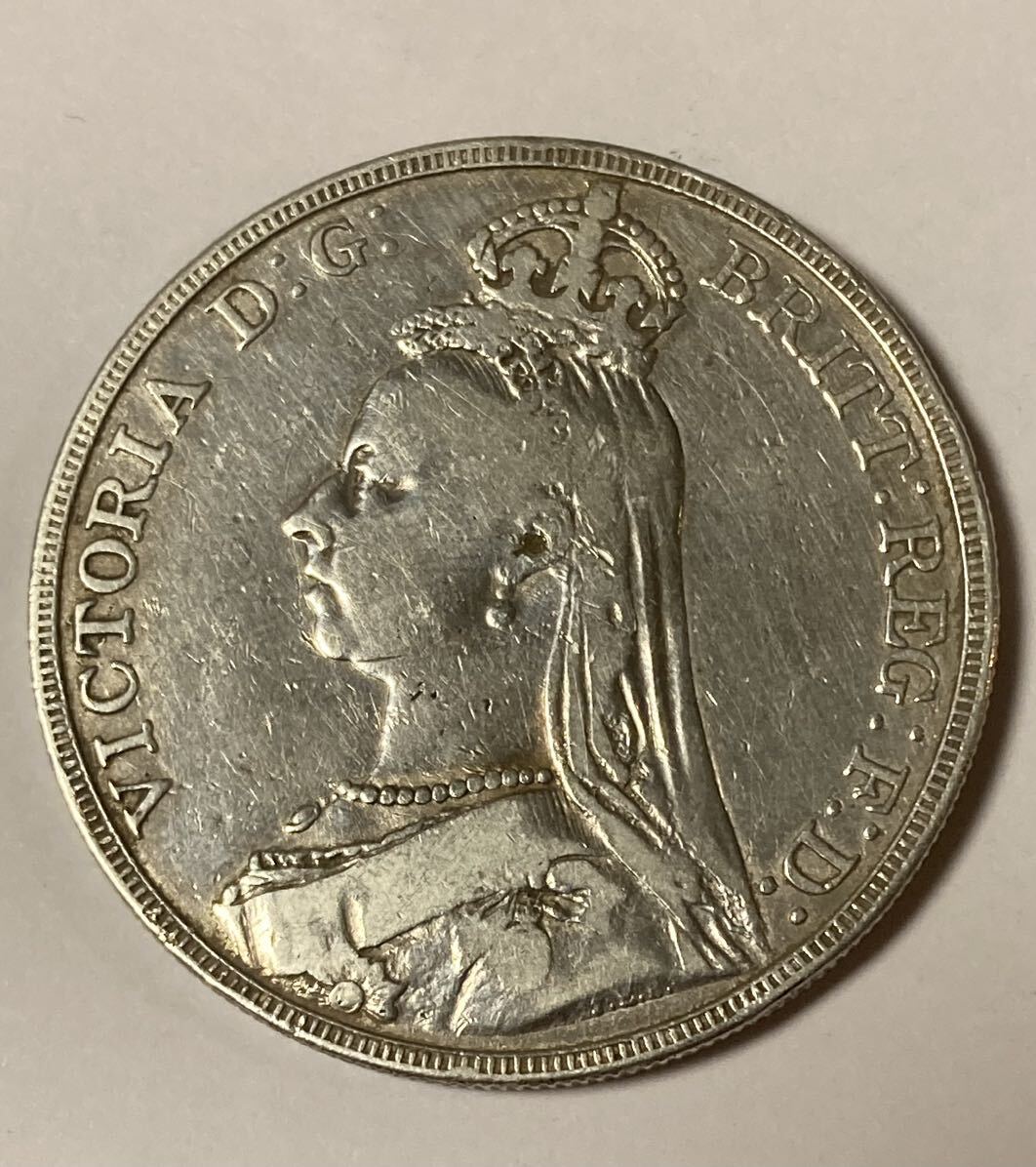 47 イギリスクラウン銀貨　ヴィクトリア・ジュビリー　1889年_画像2