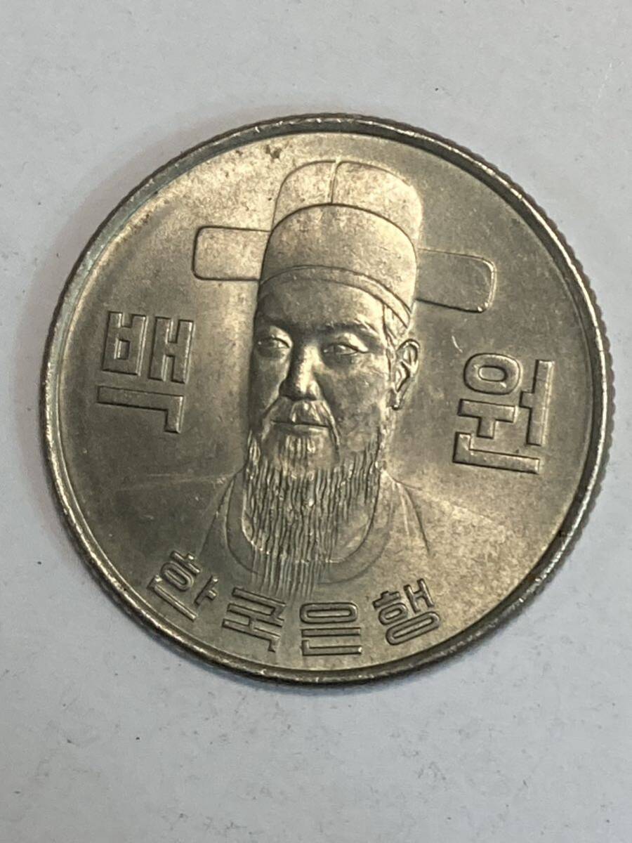 34 特年 1971年 韓国 100ウォン 硬貨 の画像2