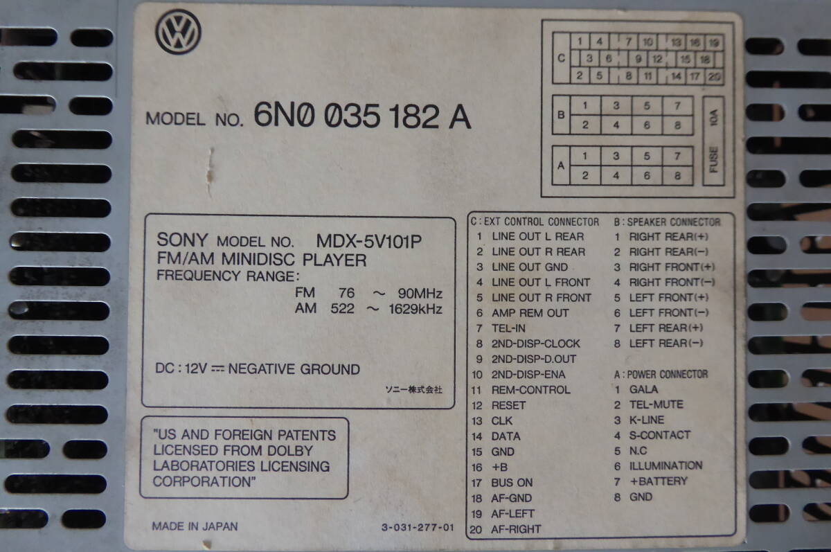 VW 6N Polo ( 6NARC GTi) оригинальный MD тюнер 9N тоже OK