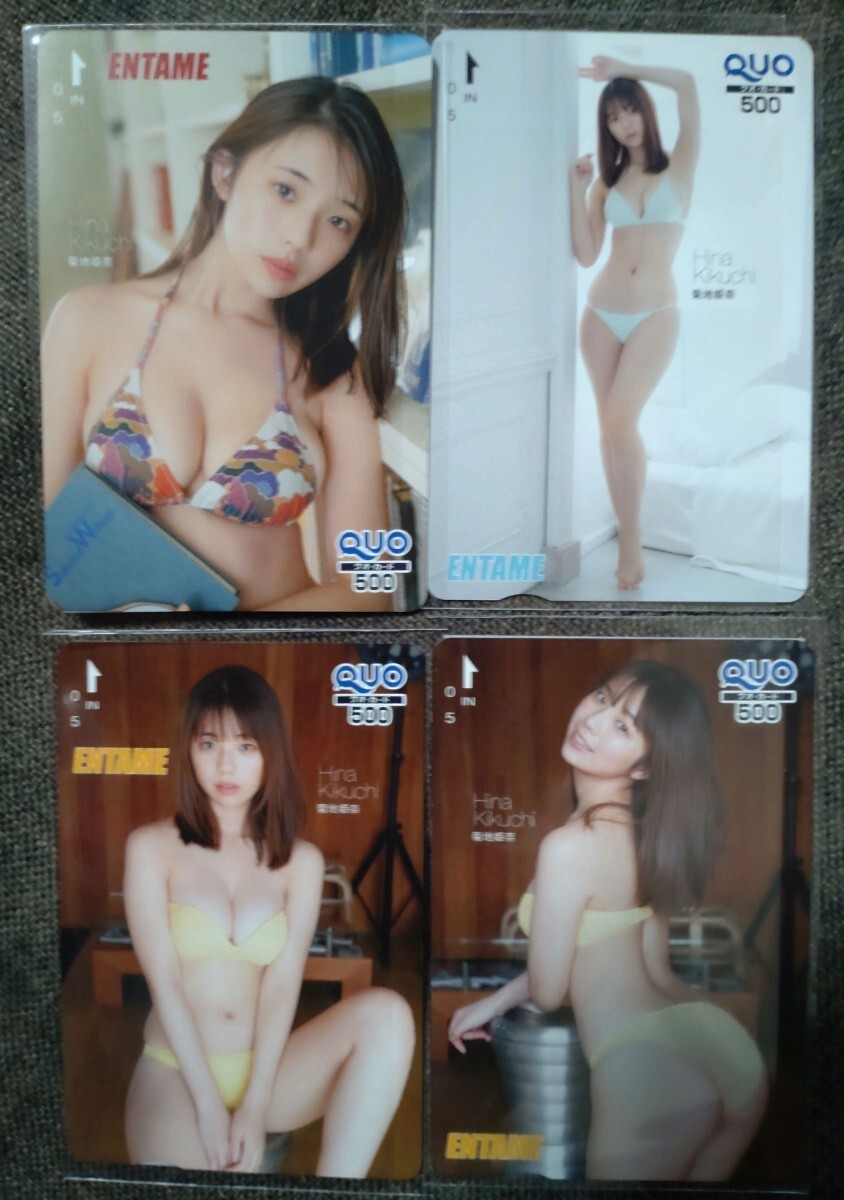 菊地姫奈 クオカード 月刊ENTAME QUOカード500円４枚セットの画像1