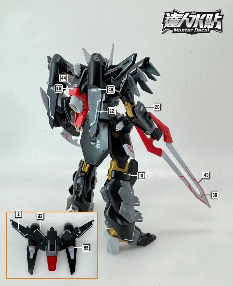 HG 1/144 ブラックナイトスコードシヴァ用水転写式デカール　　他社製　ガンダム　ガンプラ　プラモデル