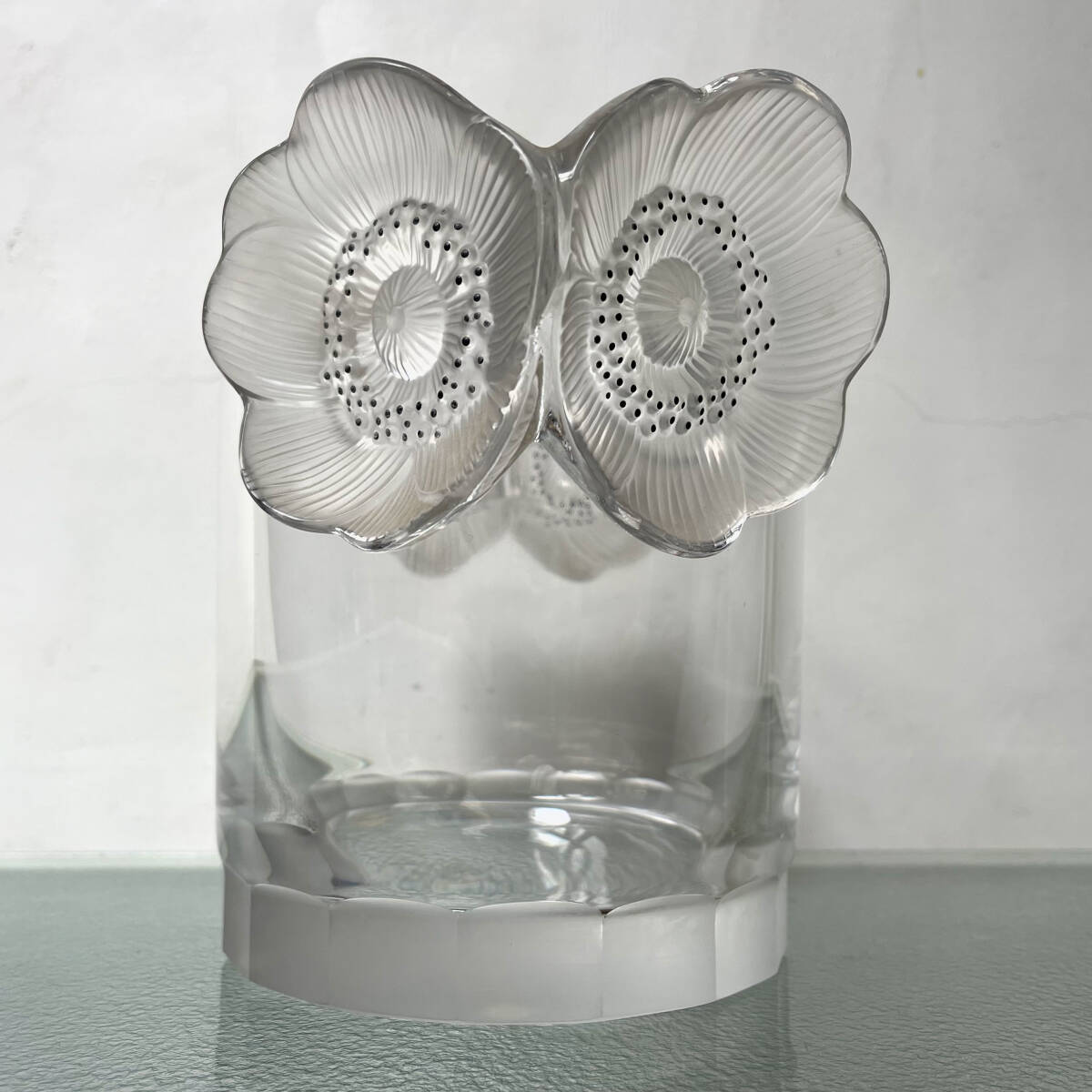 『LALIQUE』極美品 アネモネ ラリック ボトルクーラー アイスパスケット ヴィンテージ クリスタル 花器の画像8